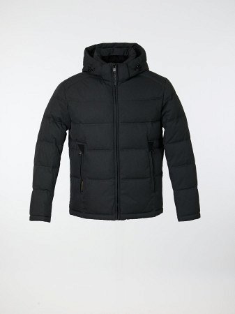 Пуховик укороченный с капюшоном