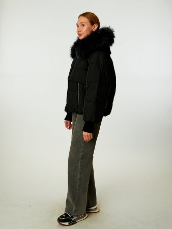 Пуховик женский стёганый с капюшоном