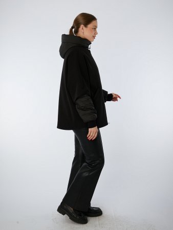Куртка женская комбинированная с капюшоном