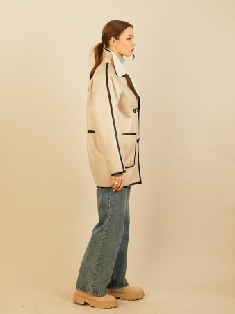 Двусторонняя экодублёнка из комбинированной ткани