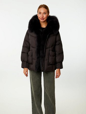 Пуховик женский стёганый с капюшоном