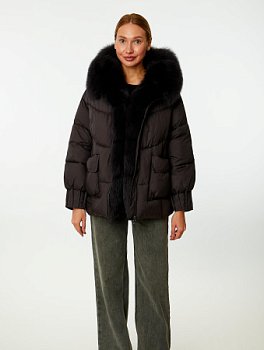 Пуховик женский стёганый с капюшоном