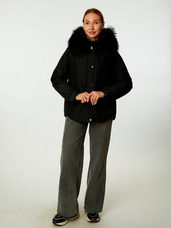 Пуховик укороченный с капюшоном