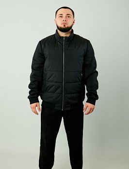 Куртка мужская комбинированная с капюшоном