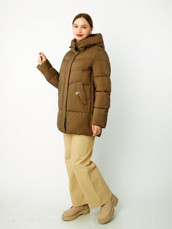 Пуховик женский стёганый с капюшоном
