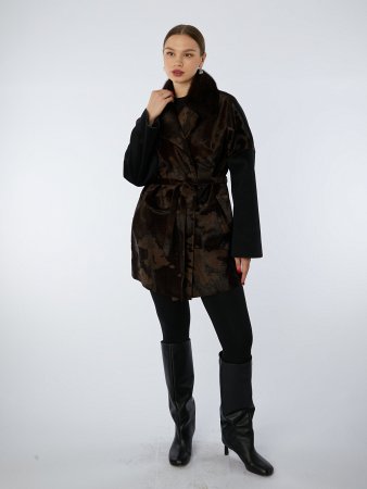 Двустороннее пальто со съемным мехом норки