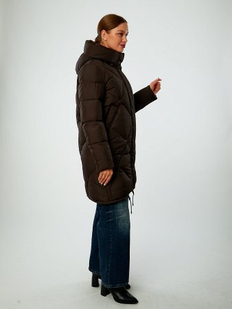 Пуховик женский с капюшоном стёганый