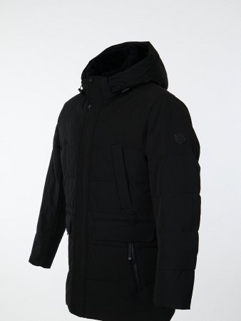 Пуховик удлинённый с капюшоном