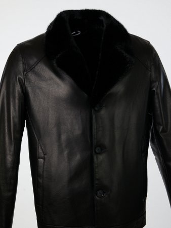 Куртка из нат.кожи на овчине с англ.воротником