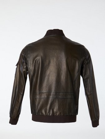 Мужской бомбер из натуральной кожи