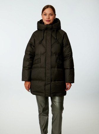 Пуховик женский стёганый с капюшоном