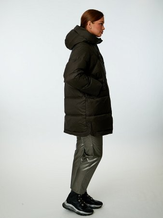 Пуховик женский стёганый с капюшоном