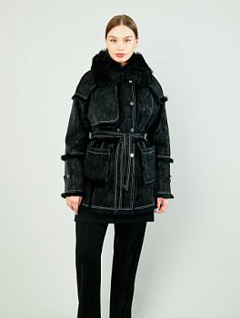 Экодублёнка женская с поясом