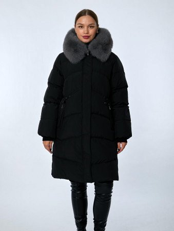 Пуховик женский стёганый с капюшоном