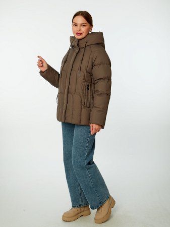 Пуховик женский стёганый с капюшоном
