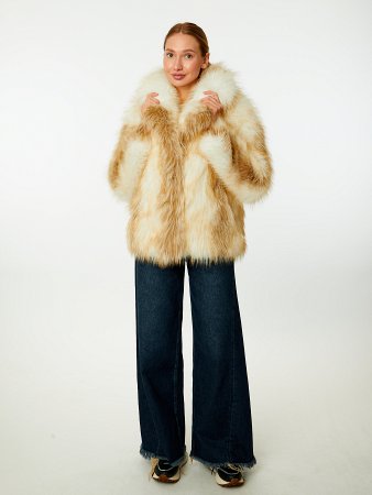 Укороченная шуба из экомеха