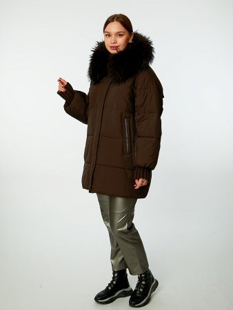 Пуховик женский стёганый с капюшоном