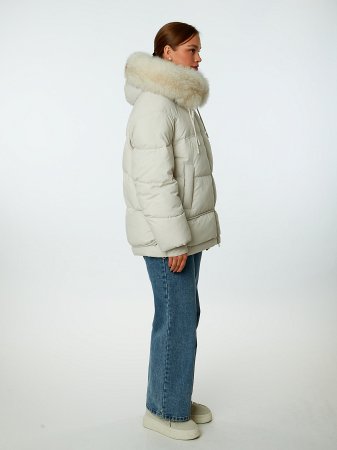 Пуховик женский с натуральным мехом