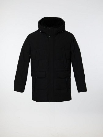 Пуховик удлинённый с капюшоном