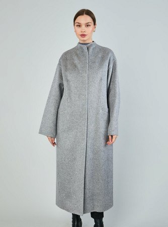 Пальто с воротником стойка double coat