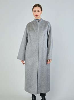 Пальто с воротником стойка double coat