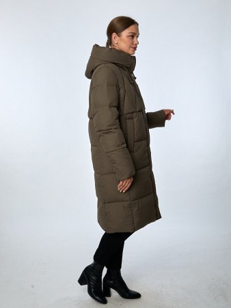 Пуховик женский с капюшоном стёганый