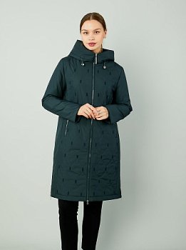 Полупальто женское с капюшоном стёганое