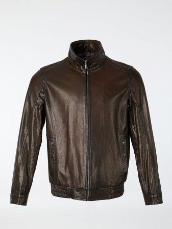 Стильный бомбер из натуральной кожи