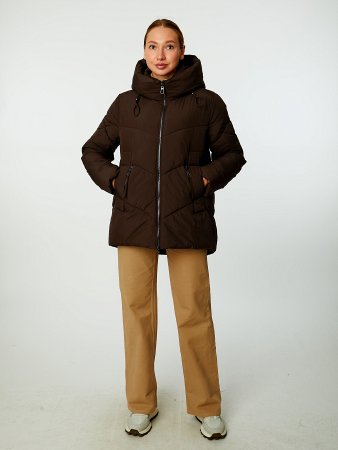Пуховик женский стёганый с капюшоном