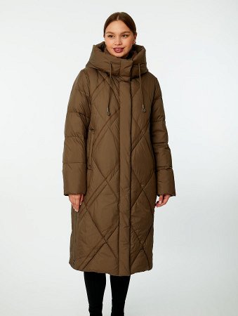 Пуховик женский удлинённый с капюшоном