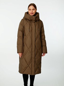 Пуховик женский удлинённый с капюшоном