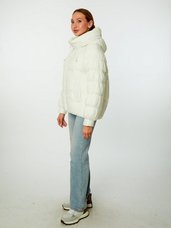 Пуховик укороченный с капюшоном