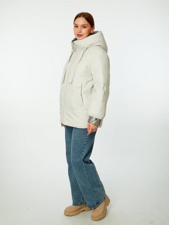 Пуховик укороченный с капюшоном