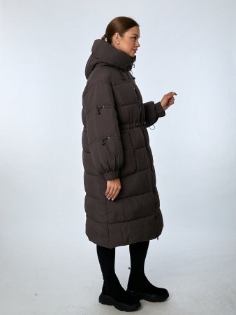 Пуховик женский удлинённый с капюшоном