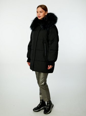 Пуховик женский стёганый с капюшоном