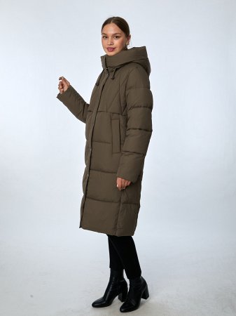 Пуховик женский с капюшоном стёганый