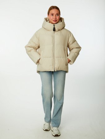 Пуховик женский стёганый с капюшоном
