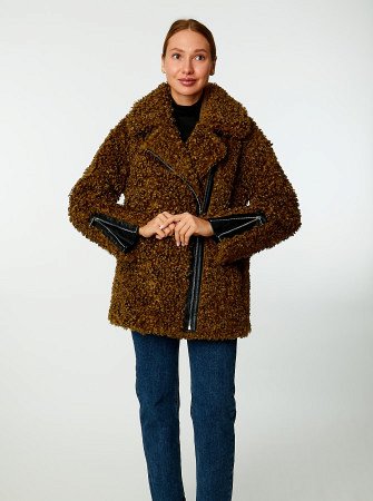 Укороченная шуба-косуха из экомеха