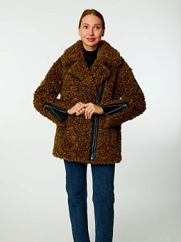 Укороченная шуба-косуха из экомеха