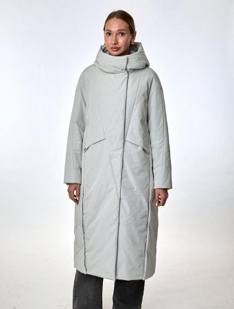 Длинный пуховик с капюшоном