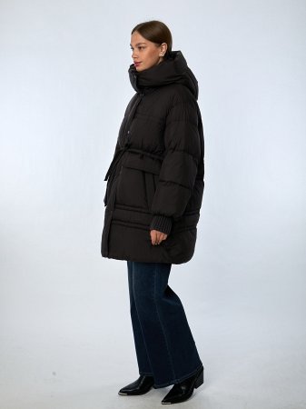 Пуховик женский стёганый с капюшоном