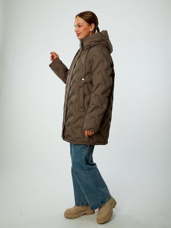 Пуховик женский стёганый с капюшоном