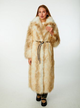Длинная шуба из экомеха