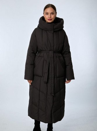 Пуховик женский с капюшоном удлинённый