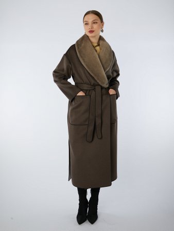 Двустороннее пальто со съемным мехом норки