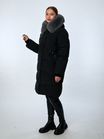 Пуховик женский стёганый с капюшоном