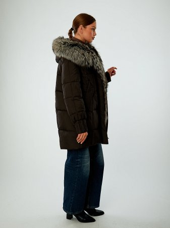 Пуховик женский с натуральным мехом