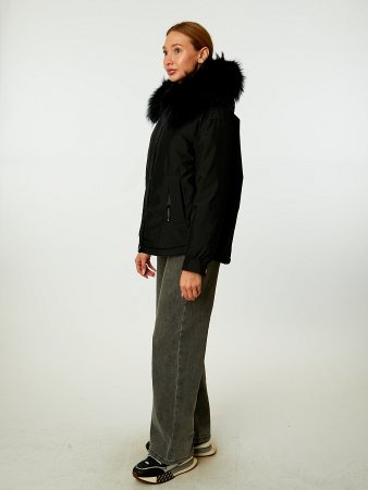 Пуховик укороченный с капюшоном