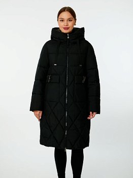 Пуховик женский стёганый с капюшоном
