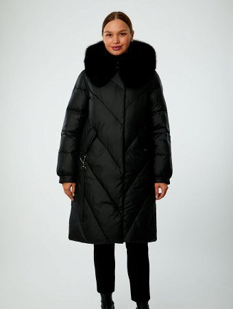 Пуховик женский удлинённый с капюшоном